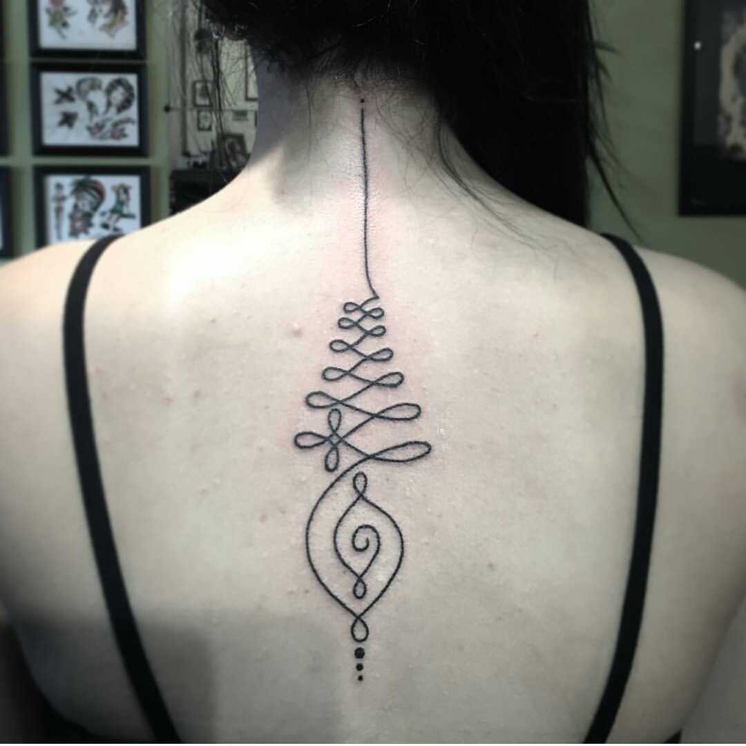  — Unalome back and neck tattoo Submit Your Tattoo...