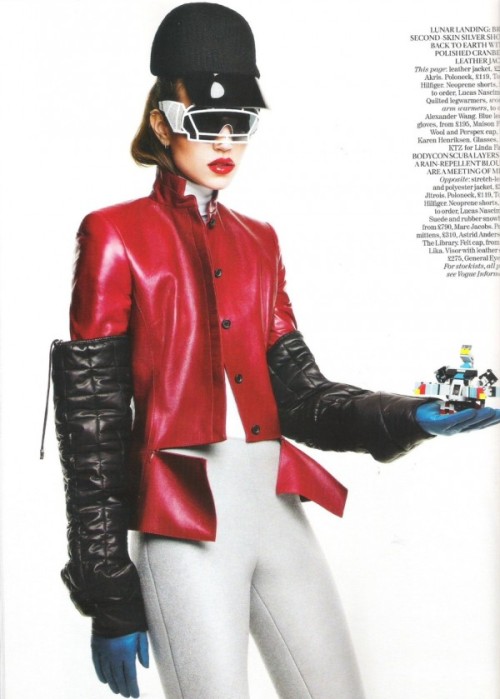 Freja Beha Erichsen in “Tech Mate” photographed by Patrick Demarchelier and styled by Lucinda Chambe