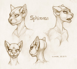 Sphinx Heads By *Ecmajor Face Practice