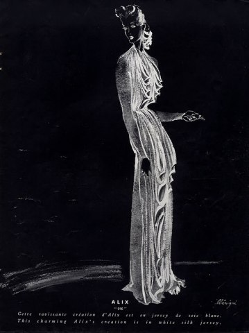 Madame Grès couture evening dress by Leon Benigni, 1940