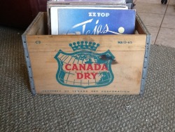 drew13899:  Found a great old Ginger Ale box to keep my records in at the barbershop. I love old stuff like this! 