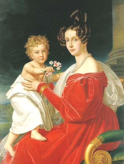 royalmotherhood: Archduchess Sophie of Austria (nee Princess of Bavaria) and eldest son, later Emper