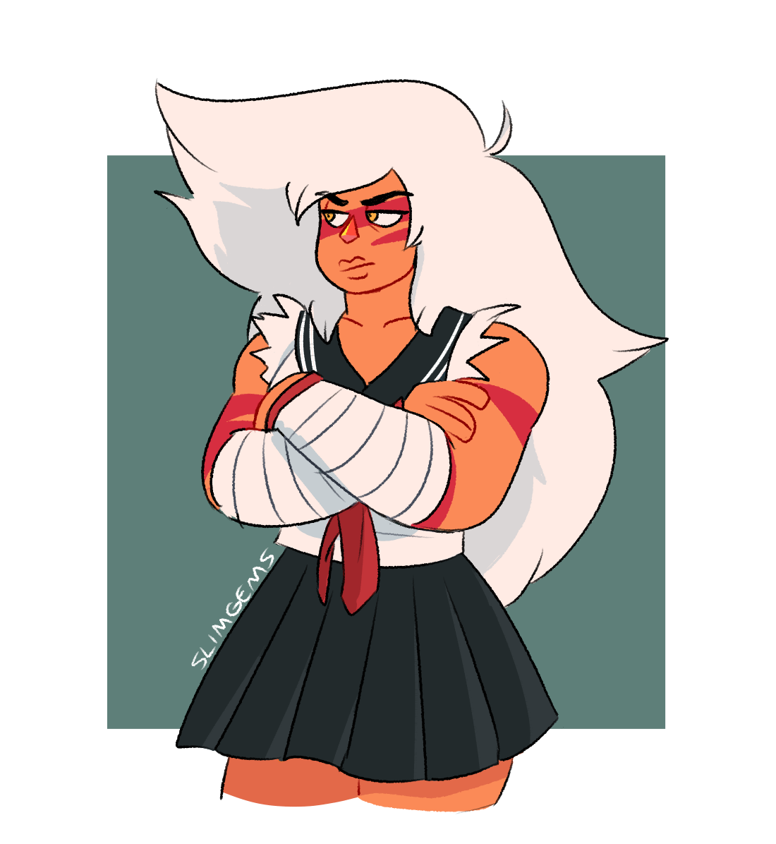 slimgems:quick jasp as sakura oogami (objectively the best character in the entire