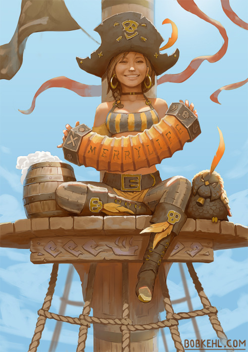 Ahoy!  Here be the The Merry Minstrel.  I actually painted this character 1 year ago and wanted to d