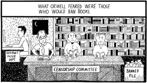 bloodyaphorisms:  kateoplis:  Huxley vs. Orwell  the darkest part of this comic is the realization that they were both right 
