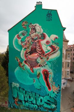 beautifulbizarremag:  Seriously WOW, amazing street art by NYCHOS ‘Dissection of a Polar Bear’ in Vienna 2015 