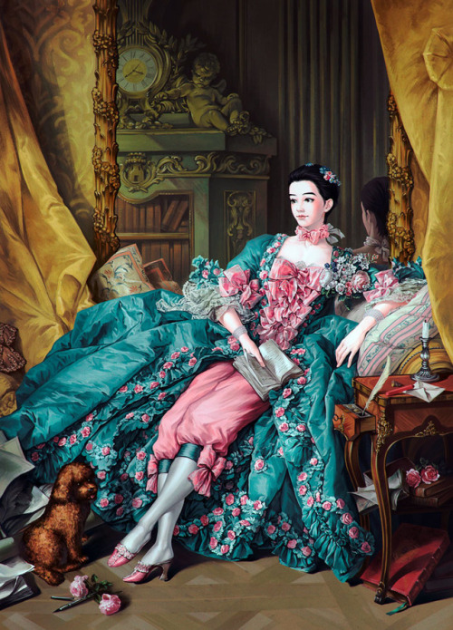 neesawahh:    My piece for @borntomakearthistoryzine  ♥“Madame de Pompadour by Francois Boucher” 1756  