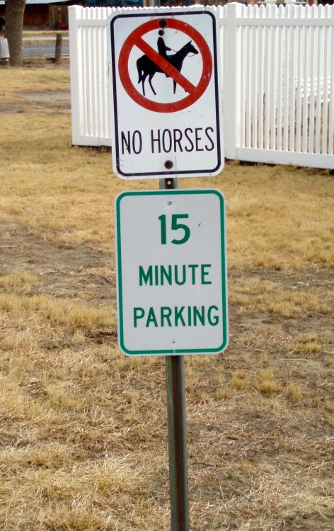 No Horses, 15 Minute Parking, Cimarron, New Mexico, 2006.