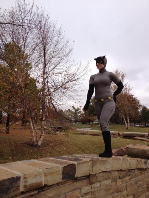 rebeckalahcosplay:  Selina Kyle  Catwoman  Batman the Animated Series These are the only photos of Catwoman I got on my iPhone thanks to my friend Robert. This cosplay is now retired after wearing it for a few hours at one convention lol however I will