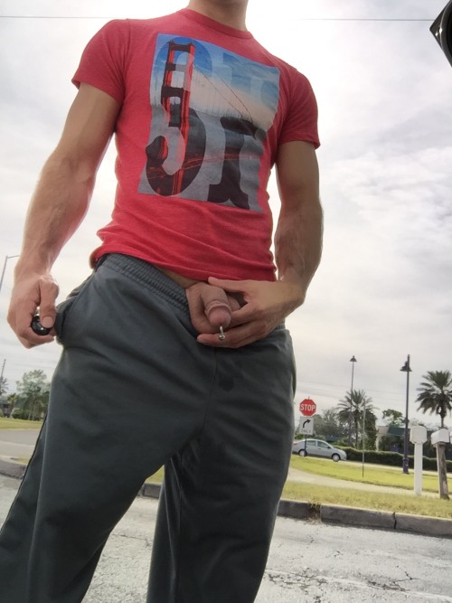exposedhotguys: Flashing my dick next to a busy road! Check out all the cars passing by! To see more