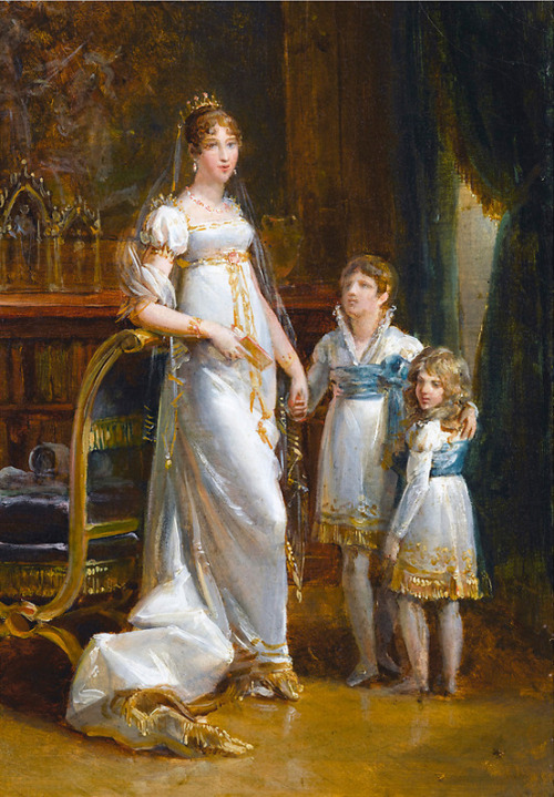 Hortense de Beauharnais and her two sons,Napoleon Charles and Charles Louis Napoleon by Marie-Éléono