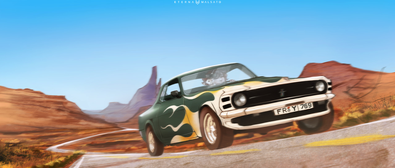 Very original and enjoyable commission for CyanComradeHis mother&rsquo;s Mustang