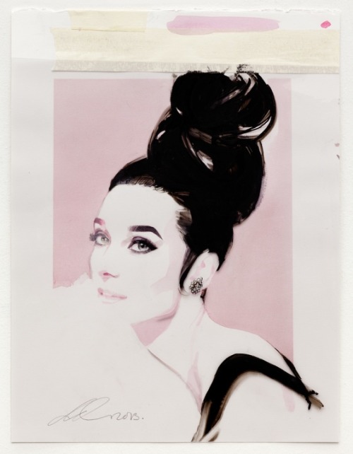 thefashionofaudrey: A wonderful portrait of Audrey Hepburn (in 1963) by David Downton for Vanity Fai