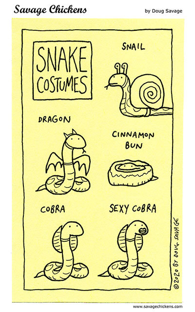 savagechickens:  Snake Costumes.And there’s still a bit of time left to enter my Halloween contest!