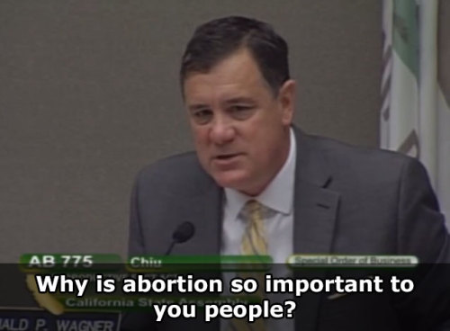 celtyradfem:  prochoiceamerica:    Tomorrow, California will vote on a bill that would require crisis pregnancy centers to tell women the truth about their reproductive health options. One politician asked why a lawmaker cared so much about the bill,