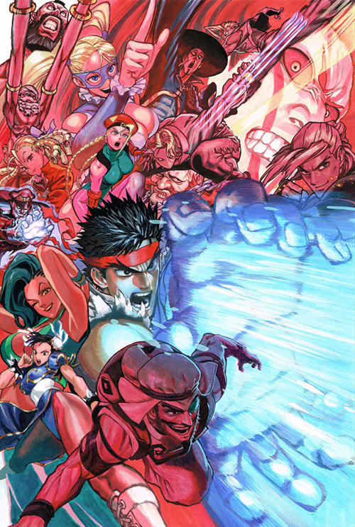 as-warm-as-choco:  Illustrations by Yuusuke Murata (One Punch Man, Eyeshield 21) for Shonen JUMP, Capcom and Marvel.