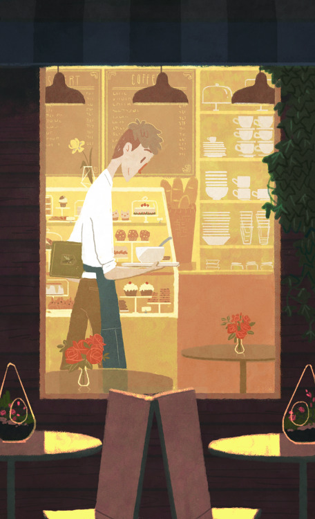 My favorite things to draw are also my favorite places to be. For a florist x cafe au!