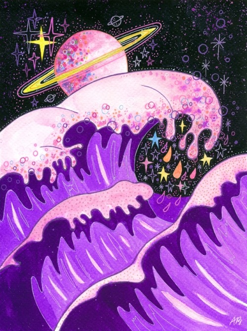 inkflowergarden:Cosmic wave series so far.