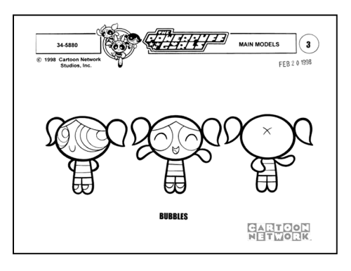 ppgworld:eatmyvision:Cartoon Network’s: The Powerpuff Girls Original Model SheetsI wish Department o