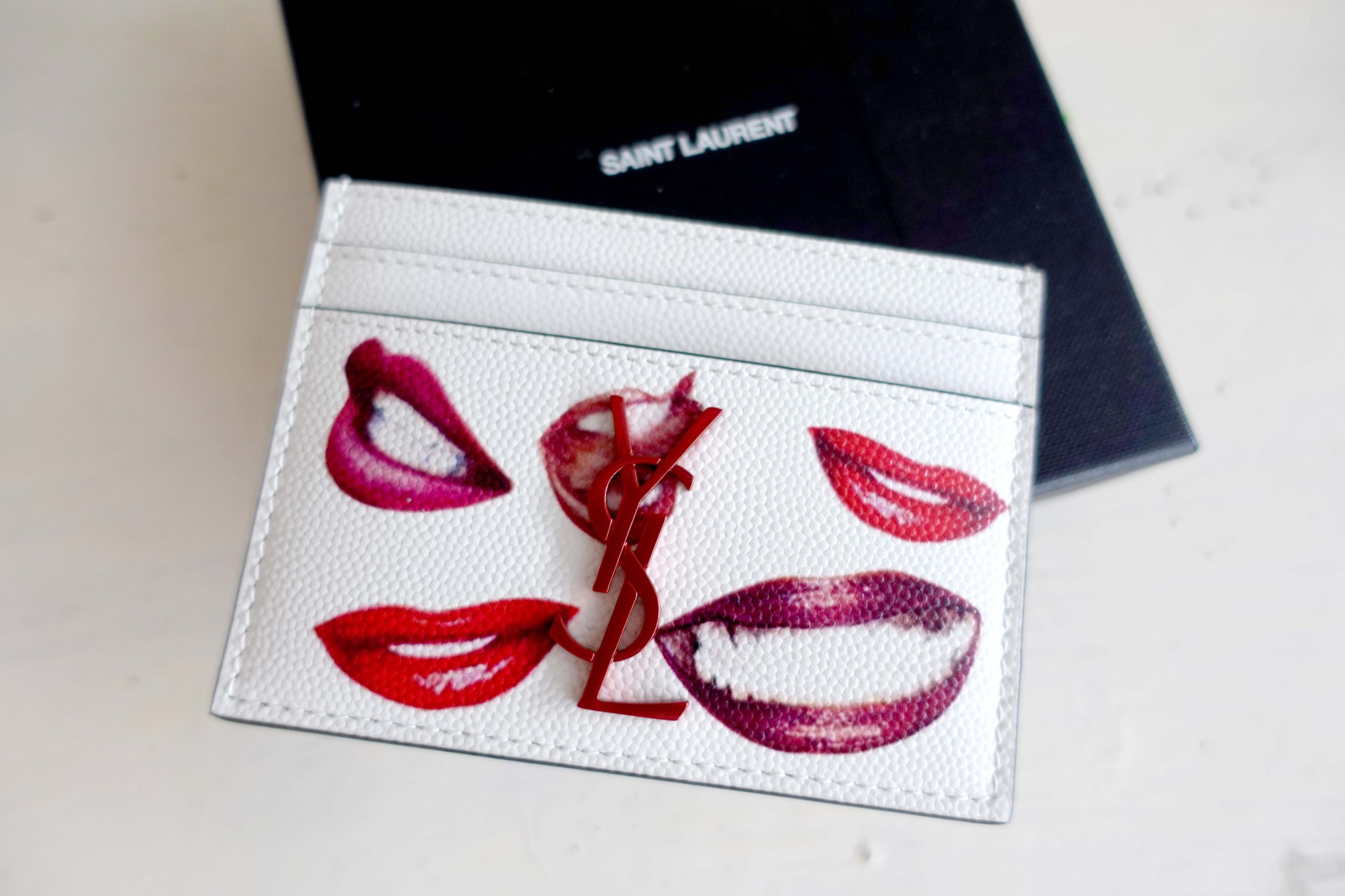 YSL Saint Laurent Red Cardholder