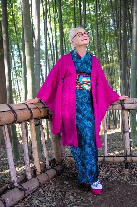 tokyo-fashion:Dr. Sheila Cliffe is a Japan-based British-born woman who wears kimono daily. She fell