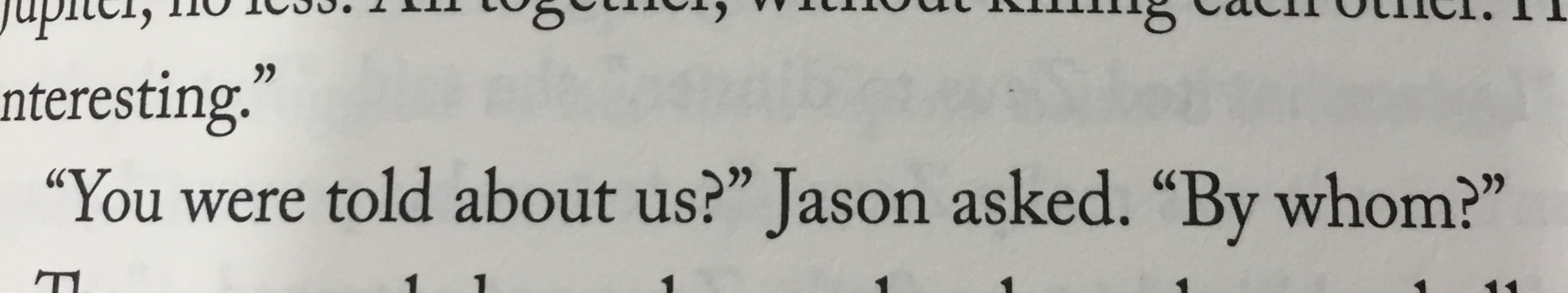 plaidshirtsandpancakes:
“ Jason “I may have been raised by wolves but at least I use proper grammar” Grace
”