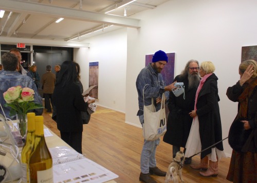 Many friends and visitors at Galerie Richard NYC’s opening reception for Joseph Nechvatal and 