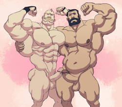 sarah-borrows:  Man, I’ve been getting a lot of nudity commissions recently. |DHere’s some manly manliness! 