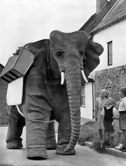 magictransistor:  Frank Stuart’s mechanical elephant (Nellie), built in 1950.