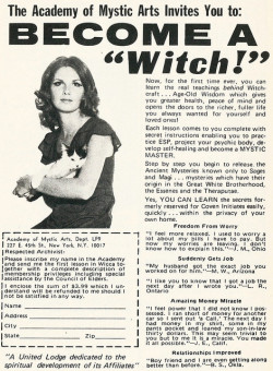 mechcanuck:  weirdvintage:  Becoming a “witch!”