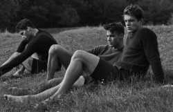 manniskorarkonstiga:    Misha Patinszki, Kolos Balazs &amp; Bertold Zahoran    photographed by Mark Segal for Vogue Hommes   