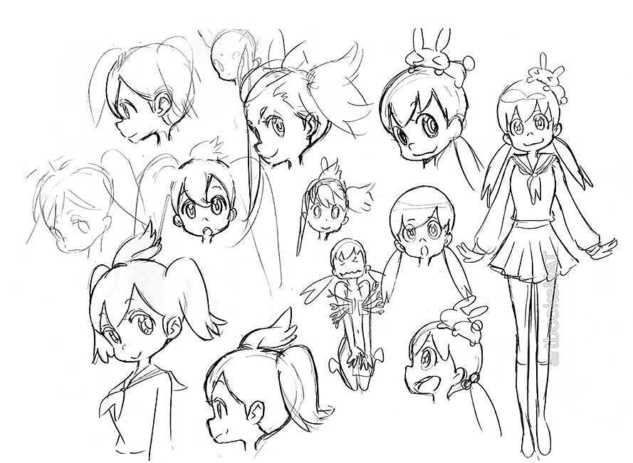 artbooksnat:  Early designs of Mako Mankanshoku (満艦飾マコ) from Kill la Kill