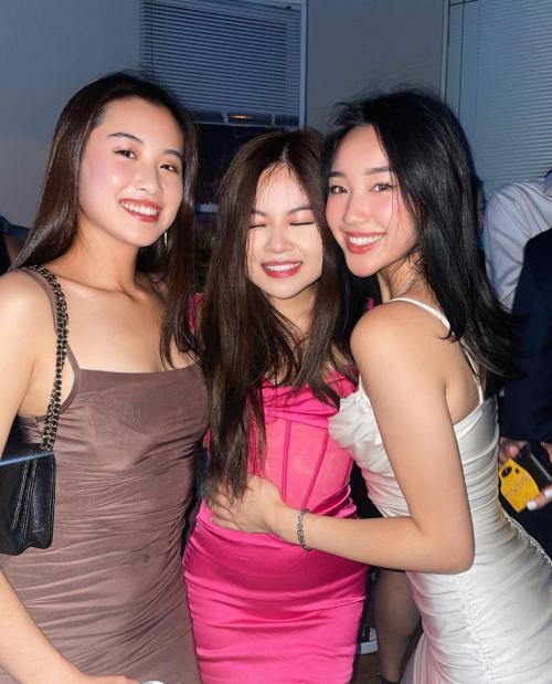 Asian party girls in tight dresses