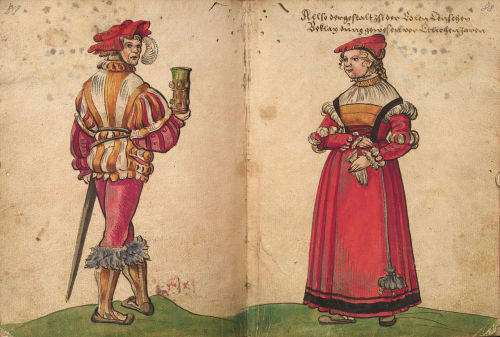 Illustrations from the &ldquo;Trachtenbuch&rdquo; by Christoph Weiditz, 1530s;Italian women from Nap