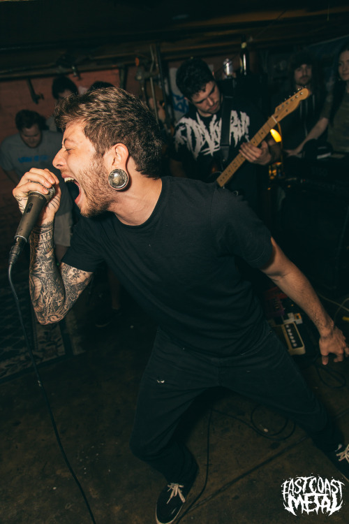 primokyle:  Tom Barber from Lorna Shore playing in a basement in New Brunswick. Follow @eastcoastmetal on instagram