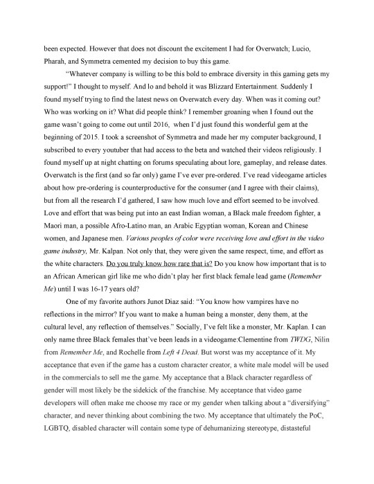 So I wrote a letter to Jeff Kaplan, and today in the mail I got a response back...