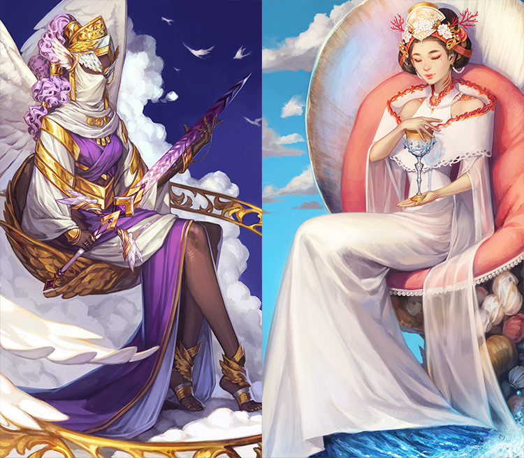noa89:  I finished my queens~! For people who are interested in my tarot and want