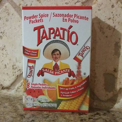 caradelunallena:  Tajin who? 🍍🍉 #tapatio #palasfrutas #mexicansaregeniuses 