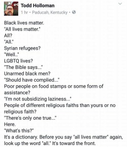 southparkconservative: knightofbalance-13:  kid-with-plans: 👏🏻👏🏼👏🏽👏🏾👏🏿 All Lives?Yes.Syrian Refugees?Yes, but we need to help solve the problem in Syria first and foremost: our country is at critical mass already.LGBTQ LivesYes,