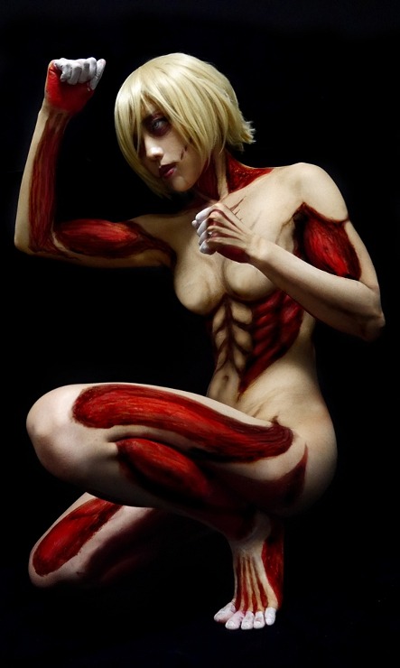 debaoki:fuckyeahshingekicosplays:The Female TitanWow. Top that, all you attack on Titan cosplayers o