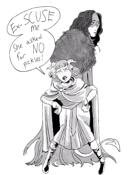 skulkingfoxes:I will go down with this ship [Image Description: a greyscale drawing of jester and ya