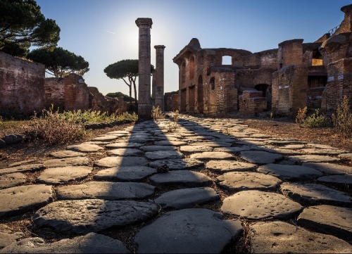 malemalefica:Ostia Antica was an ancient city on the coast of the Tyrrhenian Sea that functioned as 