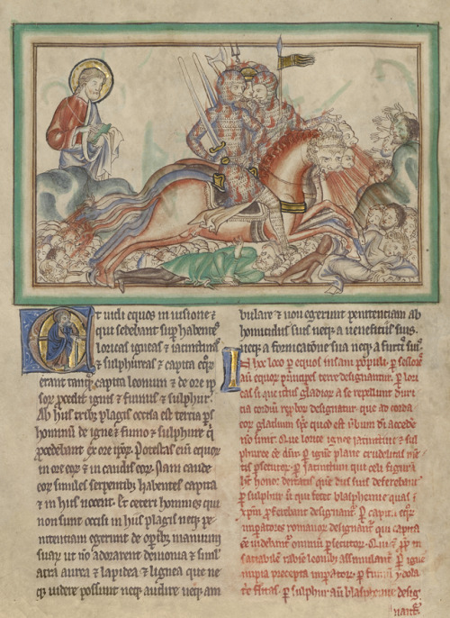 kafkasapartment: The Horsemen on Fire-Breathing Horses, about 1255 - 1260. Created: England, probabl