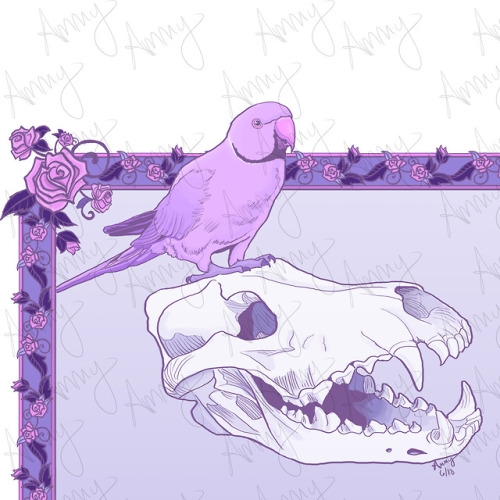 thebeakincarnate: ammytheartist: Rainbow art nouveau skull birbs. Art by me #ammytheartist #art #art