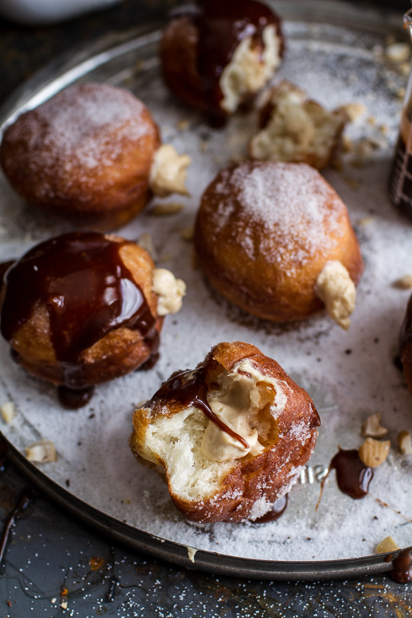 do-not-touch-my-food:
“Peanut Butter Cheesecake Doughnuts with Salted Chocolate Bourbon Caramel
”