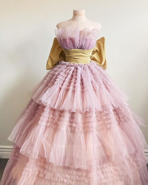 dolcesostenuto:pink tulle &amp; golden sash | by officialhambly