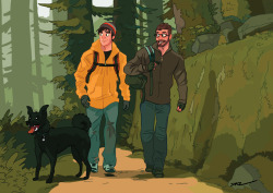 tohdaryl:  ‘The Hike’ commissioned couple illustration for A. Billingham © 2015. 