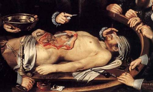 “Anatomy Lesson of Dr. Willem van der Meer” (Detail) [1617] - Michiel Jansz. van Mierevelt