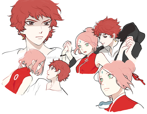 Heh Traced Over Some HMC Screenshots Cause I Wanted To See Sasosaku In Ghibli Style, Couldn’t Help
