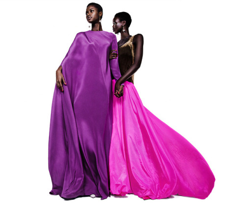 gallianoesque:Oumie Jammeh and Adut Akech photographed by Inez &amp; Vinoodh for Valentino, Spri